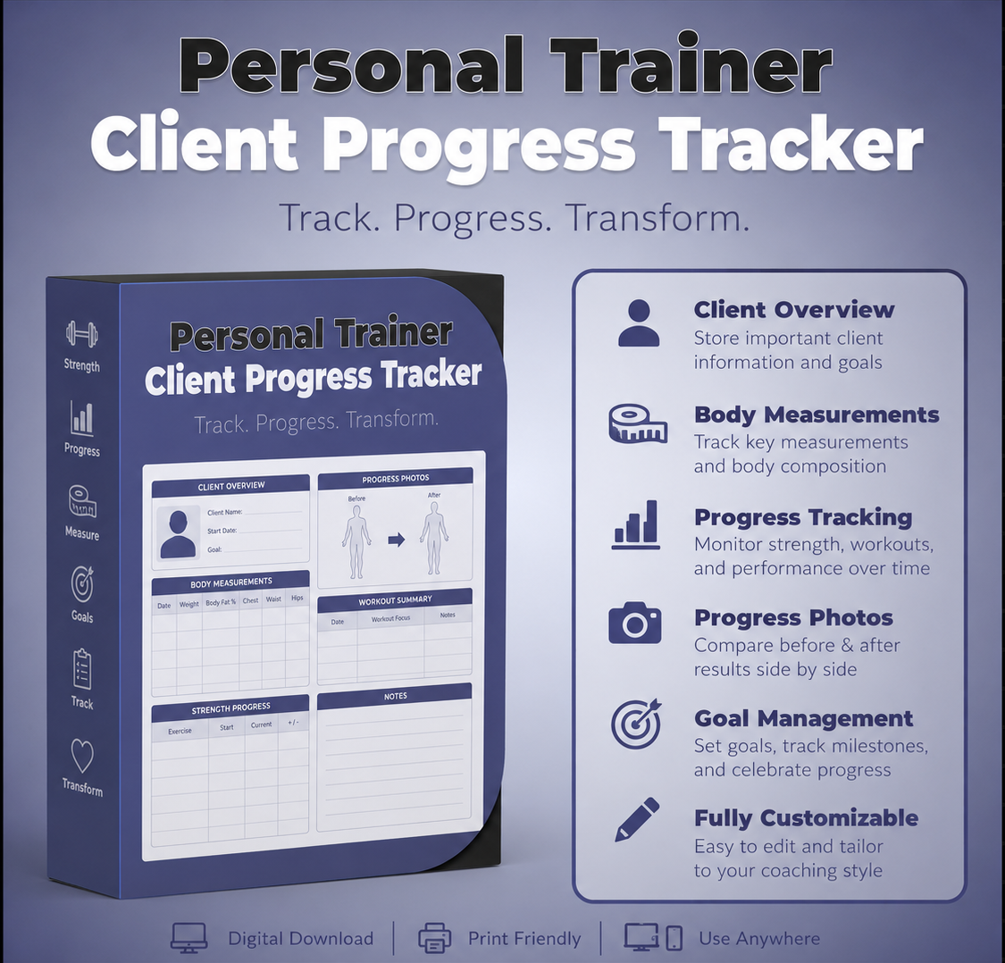 Personal Trainer Client Progress Tracker – 24 Month  Access