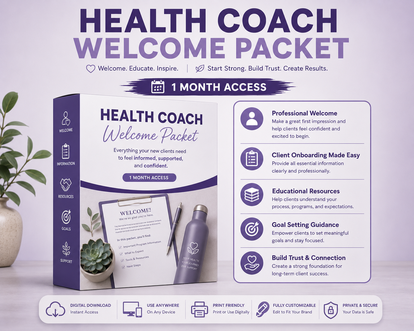 Health Coach Welcome Packet – 1 Month Access